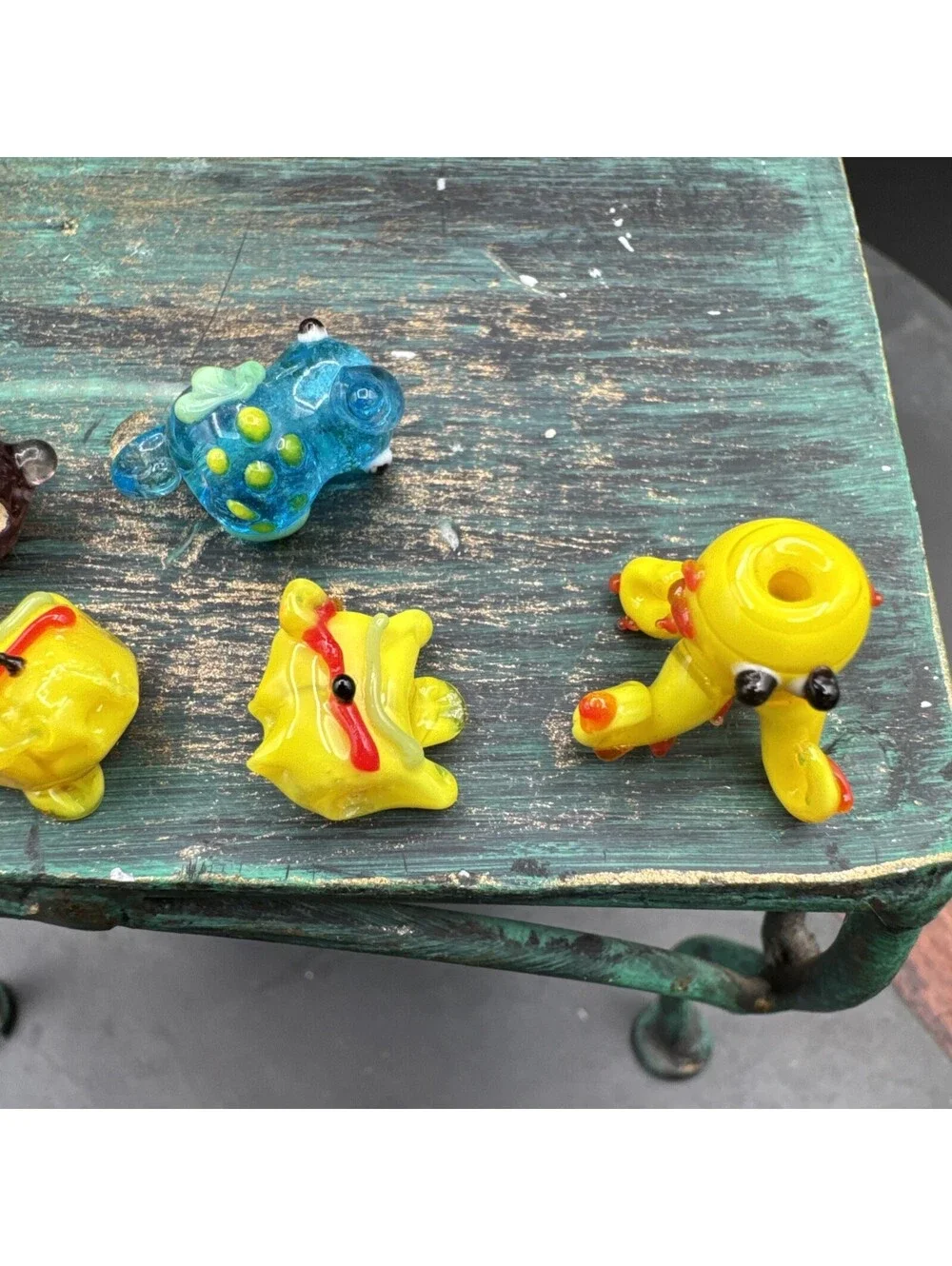 Lot Of 7 Glass Fish/Ocean Beads Cute Crafting Sewing Soft Girl Boho Multicolor